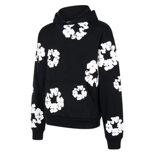 Floral printed loose long sleeved hoodie花卉印花宽松长袖卫衣