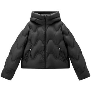 【云感奶芙】太平鸟宽松羽绒服女面包服25新短白鸭绒连帽外套M