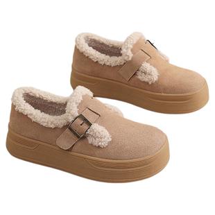 星期六勃肯鞋女冬2025冬季新款女款爆款女鞋厚底加绒加厚保暖棉鞋