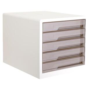 得力5层彩色时尚桌面文件柜A4资料收纳柜带索引标签学科试卷分类收纳PB100/PB101