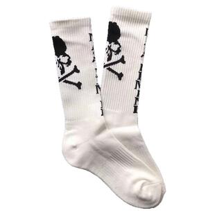 MM篮球袜潮牌纯棉黑白骷髅头男女吸汗毛巾底运动袜短筒潮流长袜子