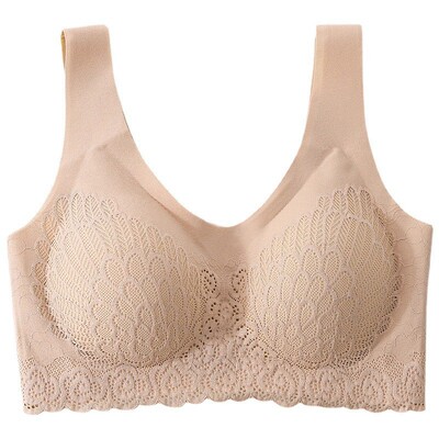 蕾丝乳胶无痕内衣无钢圈大码文胸