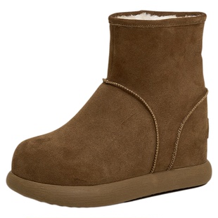 内增高10cm雪地靴女加绒加厚冬季小个子大棉鞋2026新款保暧短靴子