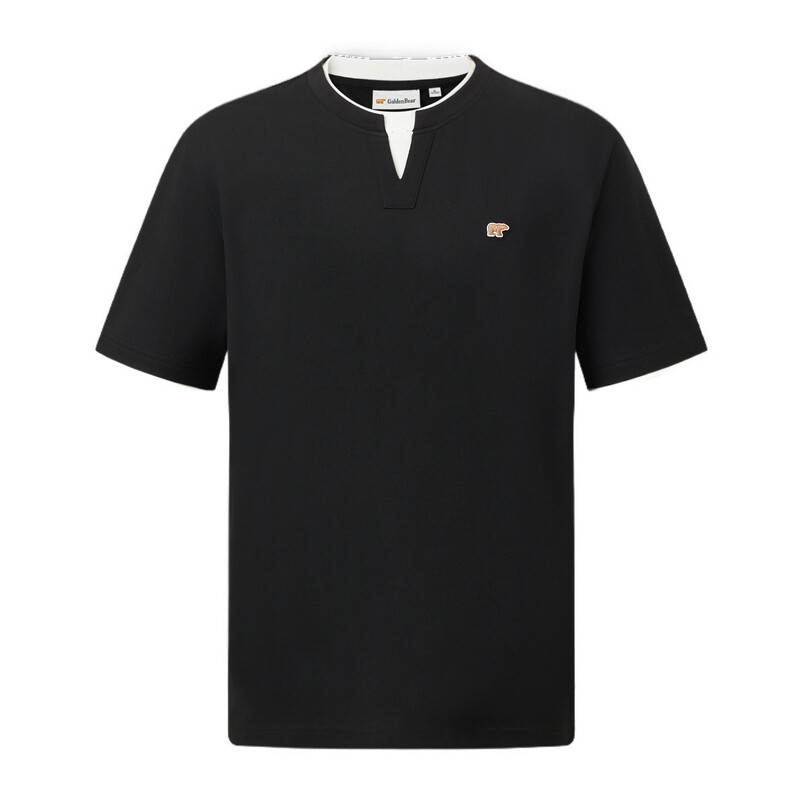 【夏季新品】GOLDEN BEAR/金熊2026男士假两件莫代尔圆领短袖T恤