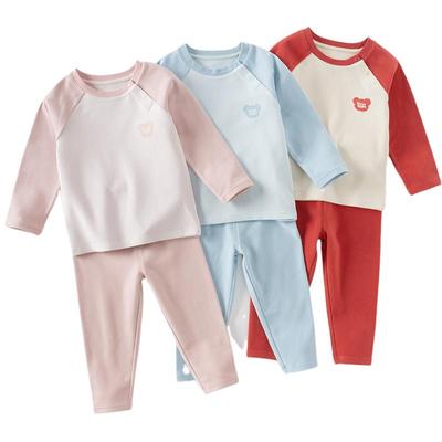 戴维贝拉女童内衣套装抗菌春季男童秋衣秋裤美雅碧宝宝睡衣睡裤