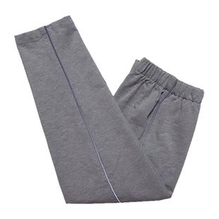 初中学生校服裤子浅灰拼一道反光细绳加绒加厚大码定制男女直筒