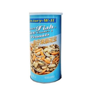 包邮香港品牌CENTURY-W-H鱼仔米果花生218g罐装小鱼干花生豆零食
