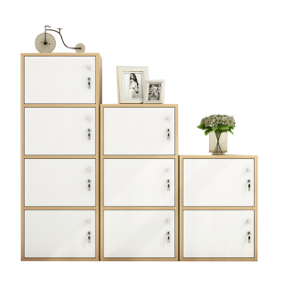 书柜简约现代收纳柜自由组合小柜子儿童柜简易带门带锁储物阳台柜