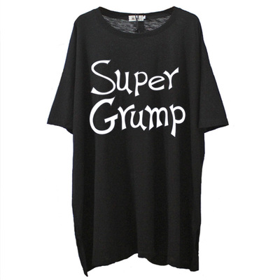 竹节棉特大码遮屁股短袖t恤女