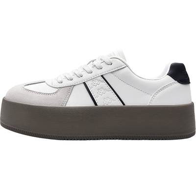 Kappa女鞋厚底板鞋白色德训鞋子