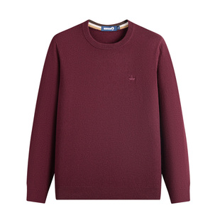 Navigare意大利小帆船老钱风羊毛针织衫男士秋冬新款圆领羊绒衫