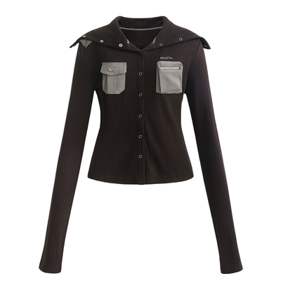 UNIFREEPLUS大码大翻领针织衫