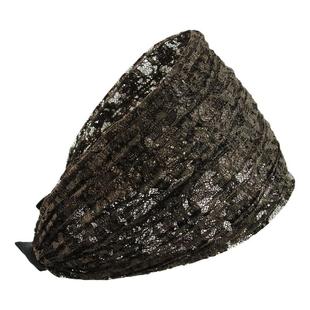 韩国版发饰蕾丝褶皱超宽发箍头巾式有齿无齿头箍发卡发压卡子发带