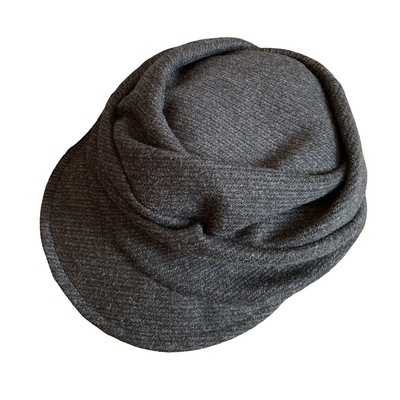 日系山本风黑色褶皱贝雷帽女秋冬