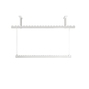 顶装晾衣架墙上固定铝合金悬挂式晒衣杆侧面阳台下吊挂双层晾衣杆