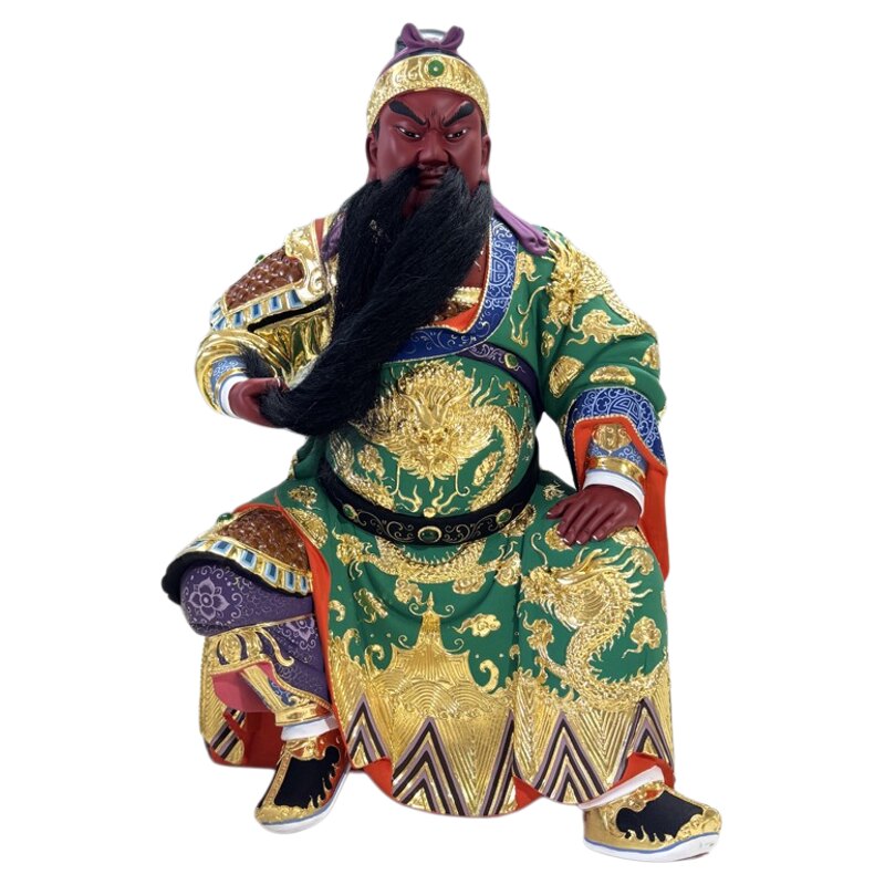 武圣关羽关公脱椅神像樟木雕刻