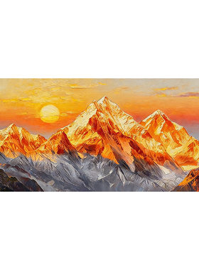 大芬村手绘日照金山客厅油画