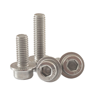 304不锈钢圆柱头内六角法兰螺丝内六角带垫带齿带边法兰防滑螺栓