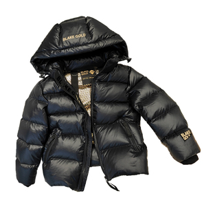 新儿童黑色金羽绒服男童女童中大童可脱卸帽亲子装白鸭绒加厚外套