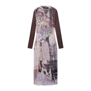 Desigual大西瓜【博主同款】手绘拼贴印花两件套连衣裙