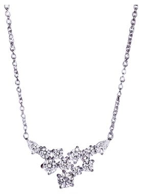 锦簇花簇钻石项链水滴露珠