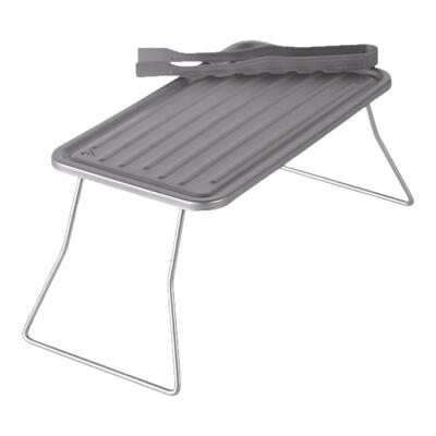 户外纯钛折叠腿烧烤板牛排烤肉夹子BBQ露营野炊旅行轻便携小桌子