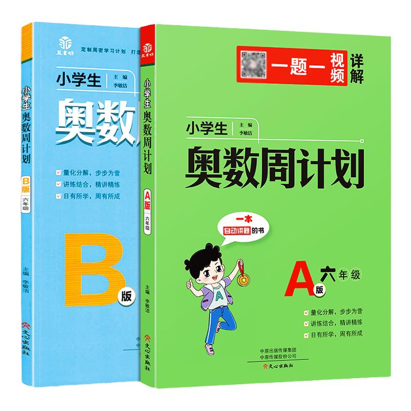 小学生奥数周计划六年级A版B版例题讲解思路做题方法解析指导同步练习册 6年级奥数思维训练奥赛培训兴趣班教材教程思维训练