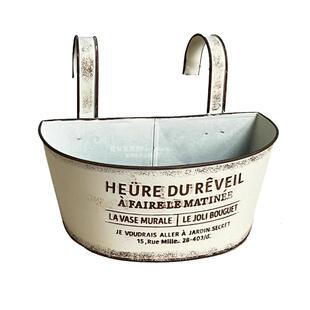 出口日本ins风铁艺英文字母栏杆围栏双杆壁挂铁皮花盆花园阳台墙