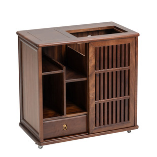 胡桃木茶水柜家用烧水壶一体烧水泡茶北美色茶桌柜子茶几茶台实木