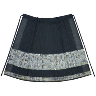 【上遥居】有松明原创汉服女清冷色系仿妆花纱料马面白羽灰交领袄