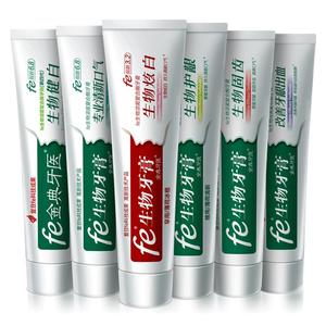 fe金典牙膏生物酶洁白牙齿改善牙周清新口气6支家庭装送牙刷口喷