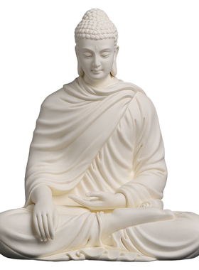 戴玉堂李光涌陶瓷摆件《释迦牟尼佛黄素烧》家用如来佛像供奉佛祖