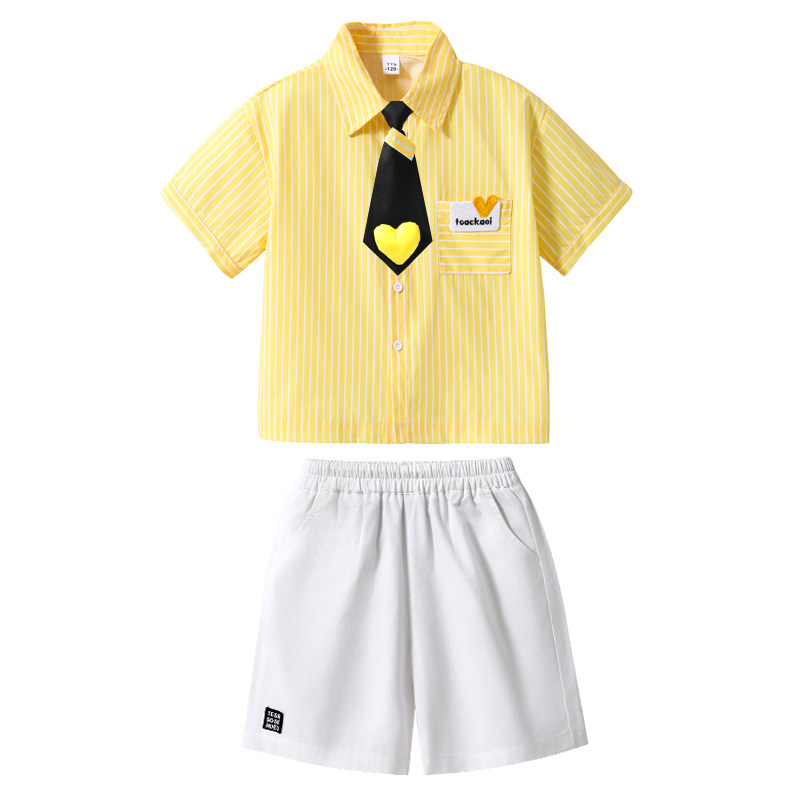 英伦学院风校服套装小学生夏季新荷叶边幼儿园合唱演出服儿童班服