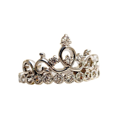 s925纯银皇冠戒指女送闺蜜不掉色