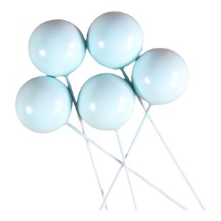 30个装浅粉蓝色球蛋糕装饰球插件节日生日金银幻彩透明圆形球装扮