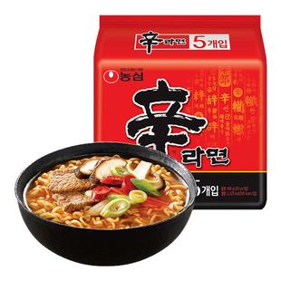 韩国进口方便面农心辛拉面泡面辛辣味香菇牛肉面煮面速食品单包装