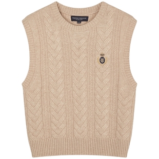 【含绵羊毛】TeenieWeenie小熊毛衣2025秋季新款高智感无袖背心女