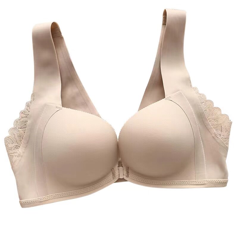 新品款文胸罩前扣无痕小胸聚拢显大内衣女无钢圈收副乳防下垂上托