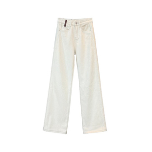 遮胯！梨形身材zui爱！阔腿牛仔裤女2025秋冬高腰显瘦白色拖地裤