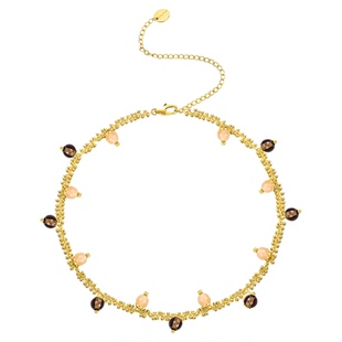 TOGGLER 仲夏梦系列 错落水晶宝石设计镀金可调节项链秋冬礼物女