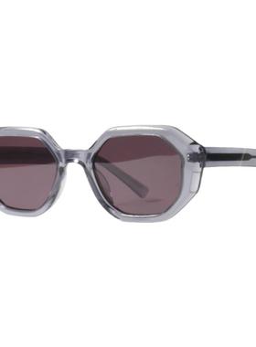 小众多边形偏光UV400紫灰色墨镜