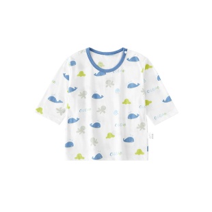 儿童七分袖t恤男童夏季薄款宝宝睡衣上衣纯棉婴儿半袖空调服夏装