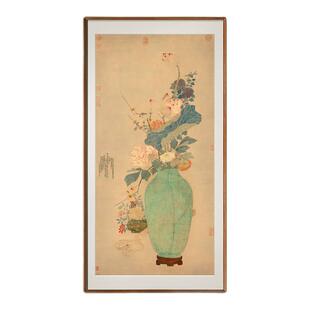 清代永瑢-福寿康宁图版画客厅装饰画玄关挂画中古风书房壁画