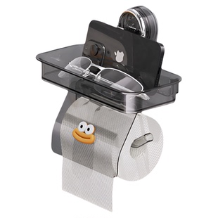 吸盘卫生间厕所纸巾盒卷纸架手纸放置物壁挂式免打孔洗手间收纳盒