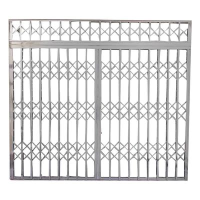 佛山不锈钢拉闸门伸缩折叠门推拉通风入户门拉闸防盗网阳台防护栏