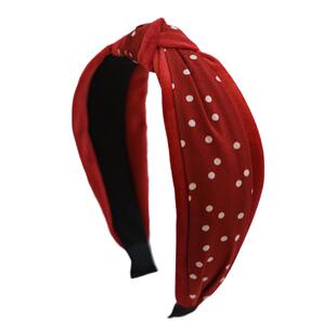 氛围感复古港风红色波点打结发卡发箍女2026新款高颅顶头箍发饰