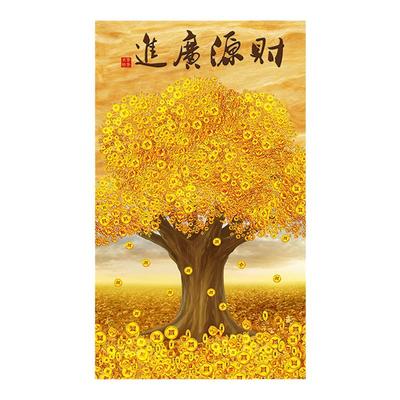 黄金满地风水吉祥发财树踩脚垫