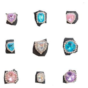 Mkop洞洞鞋配饰鞋扣配件金属彩色钻石鞋花装饰扣适配Cross/Crocs