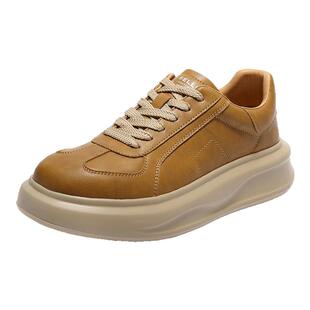 百丽厚底增高休闲鞋男鞋新款秋季复古潮搭舒适板鞋A2104CM5