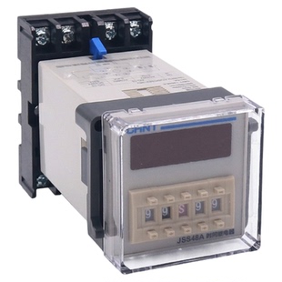 正泰JSS48A通电延时380V数显220V时间继电器DH48S控制暂停复位24V